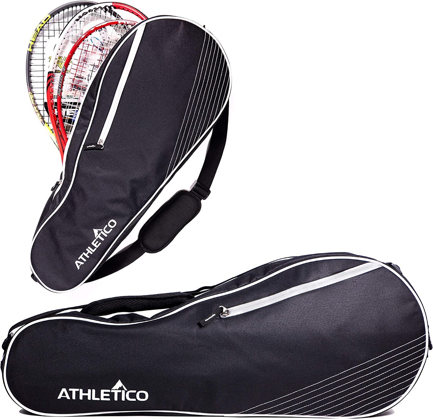 Professional Lightweight Padded Tennis Bag for 3 Rackets - Unisex Design for All Skill Levels and Ages