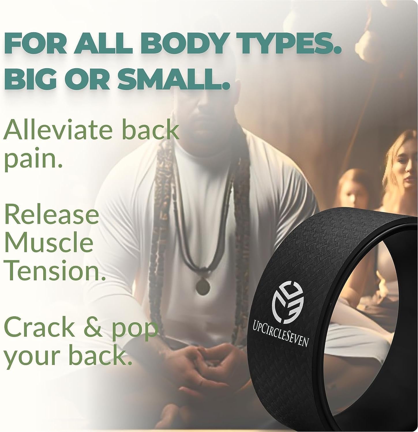 Back Roller and Yoga Wheel for Pain Relief and Spine Decompression - Enhance Mobility, Flexibility, and Posture Alignment