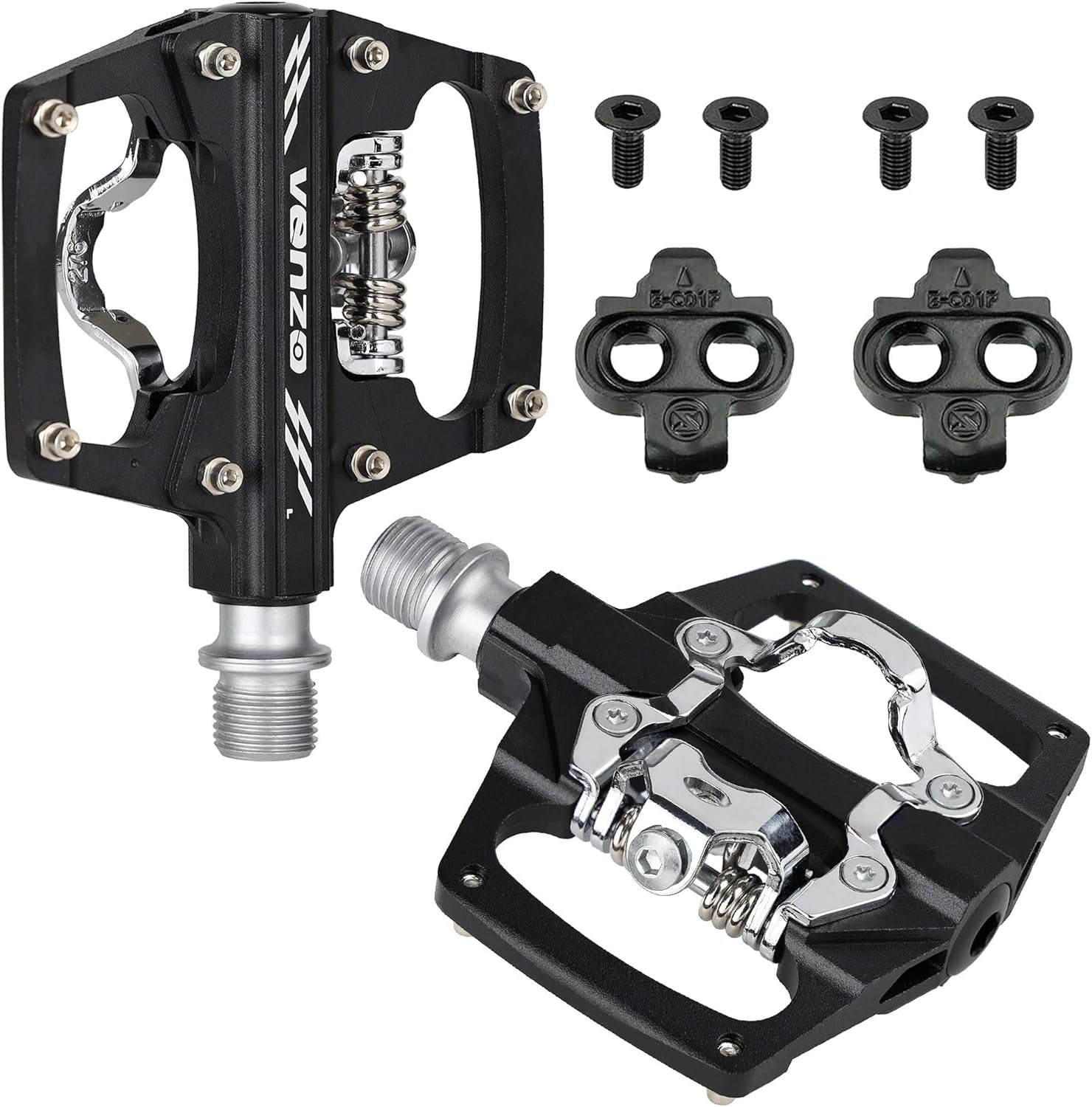 Multi-Use Shimano SPD Compatible Sealed Clipless Pedals for Mountain, Touring, Road, and Trekking Bikes - Dual Platform Design