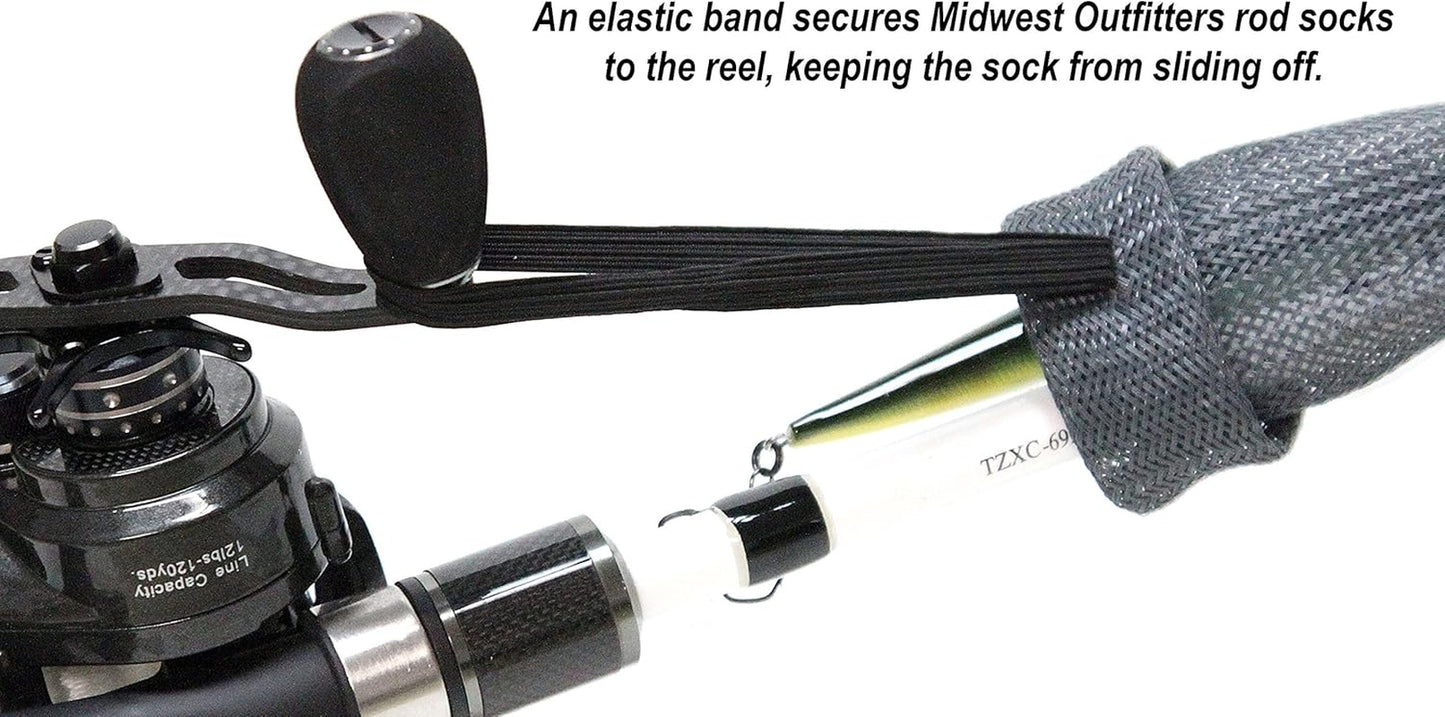 Fishing Rod Covers - Protective Sleeves for Spinning, Baitcasting, and Youth Poles - Available in Various Sizes and Colors