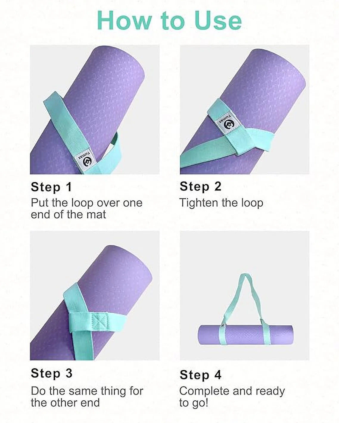 Versatile Adjustable Yoga Mat Carrier in Vibrant Turquoise - Enhance Your Practice with Comfort and Style (Mat Not Included)
