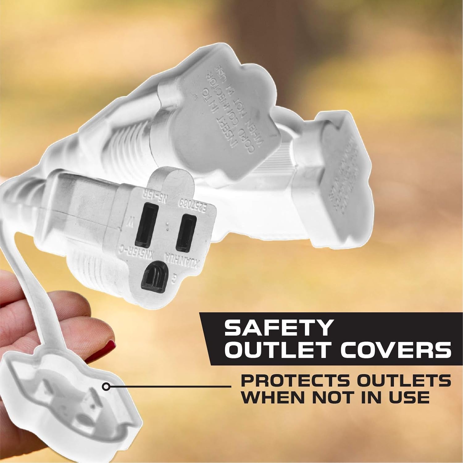 White 1 to 3 Outdoor Extension Cord Splitter 28 Ft (40 Ft Total Length) - 16 Gauge Power Cord, 3 Prong, 3 Outlets 16/3 SJTW