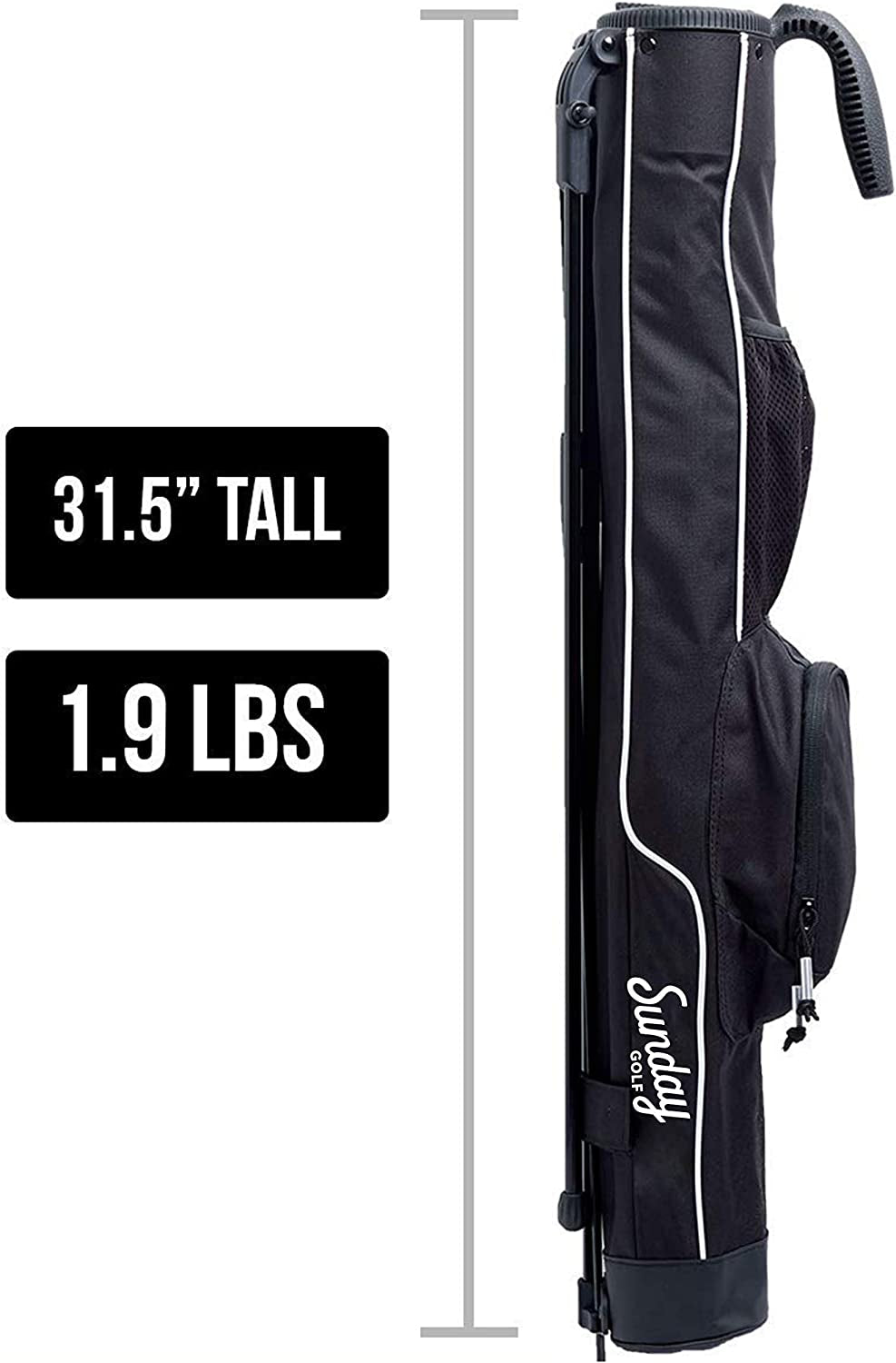 Lightweight Pitch and Putt Golf Stand Bag with Strap – Durable and Portable Design for Driving Range, Par 3, and Executive Courses – 31.5 Inches Tall