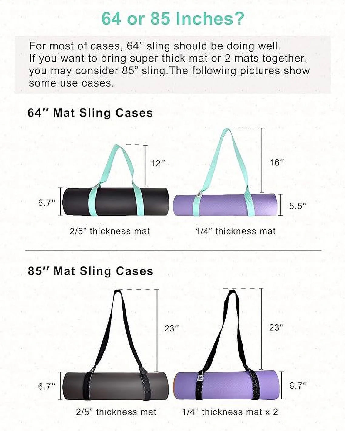 Versatile Adjustable Yoga Mat Carrier in Vibrant Turquoise - Enhance Your Practice with Comfort and Style (Mat Not Included)