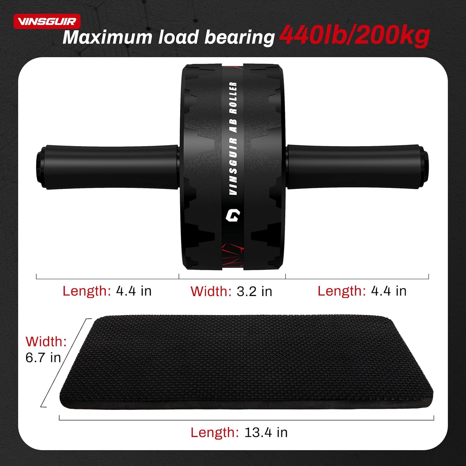 Ultimate Ab Roller Wheel for Full-Body Strength Training - Includes Knee Pad for Comfort and Stability