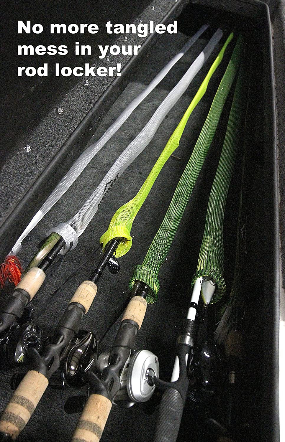 Fishing Rod Covers - Protective Sleeves for Spinning, Baitcasting, and Youth Poles - Available in Various Sizes and Colors