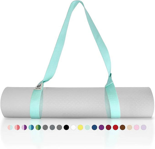Versatile Adjustable Yoga Mat Carrier in Vibrant Turquoise - Enhance Your Practice with Comfort and Style (Mat Not Included)