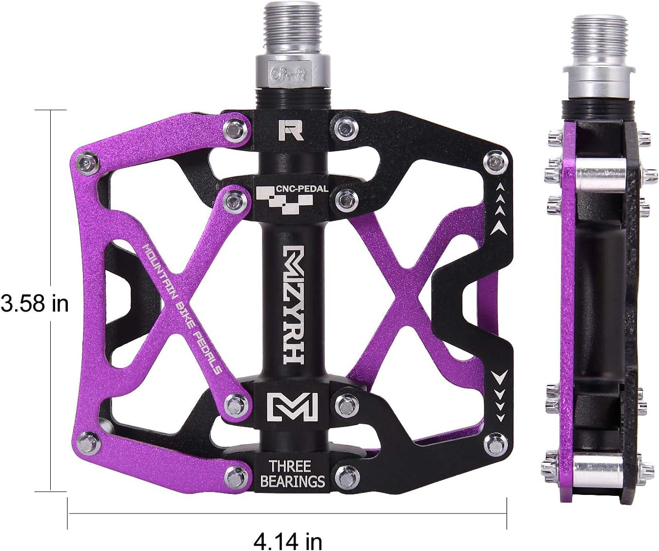 Ultra Durable Colorful CNC Machined 9/16" Mountain Bike Pedals with Sealed Bearings