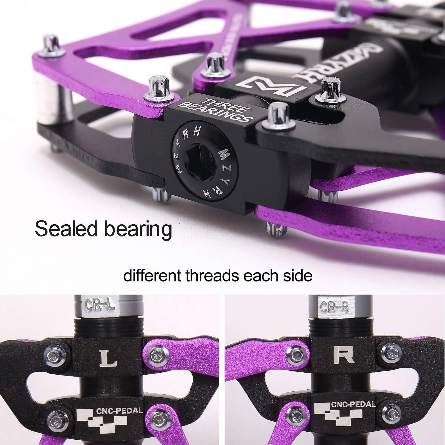 Ultra Durable Colorful CNC Machined 9/16" Mountain Bike Pedals with Sealed Bearings
