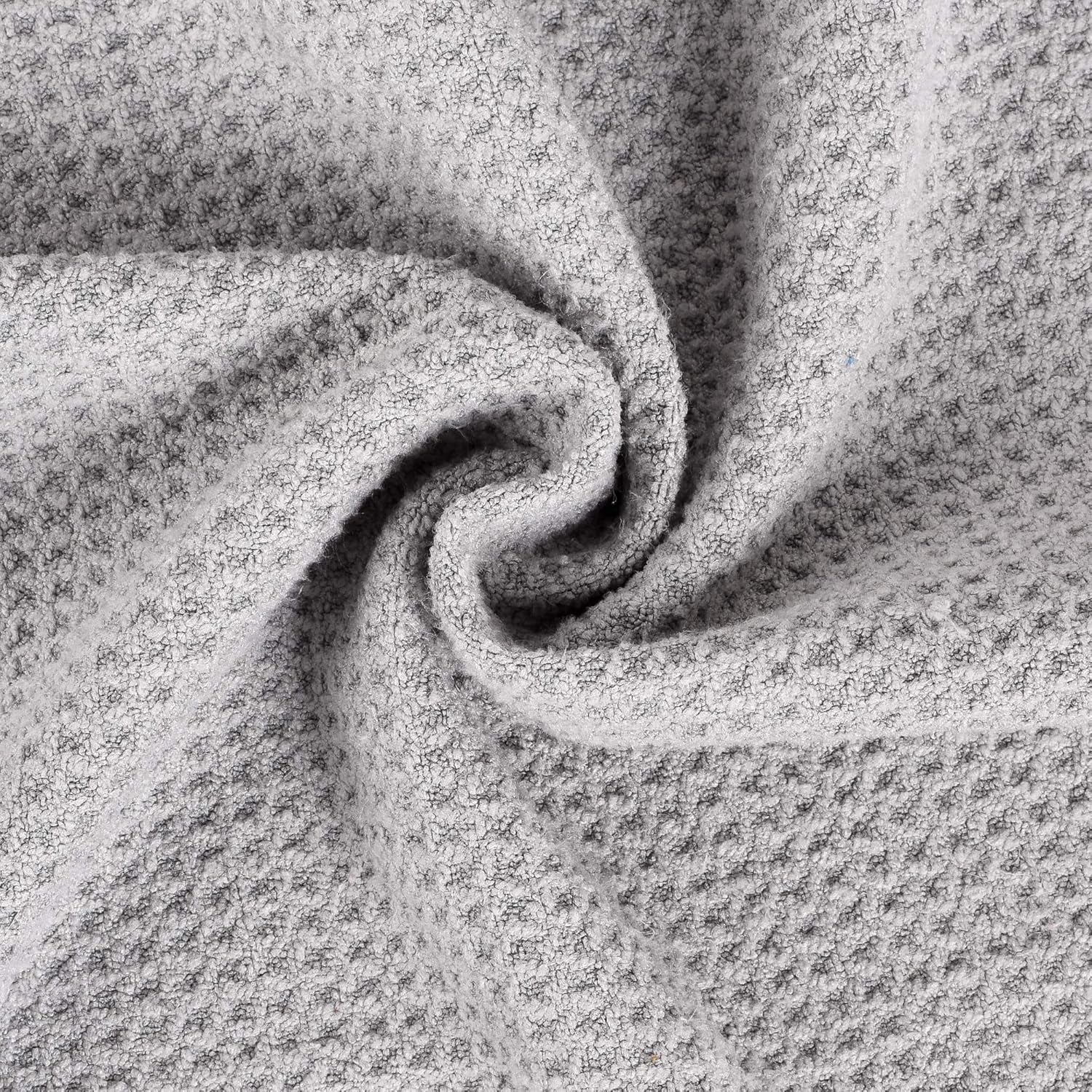 Microfiber Golf Towel - 16" x 24", Waffle Pattern with Carabiner Clip, Highly Absorbent Tri-Fold Design, Ideal Golf Bag Accessory for Men and Women, Gray