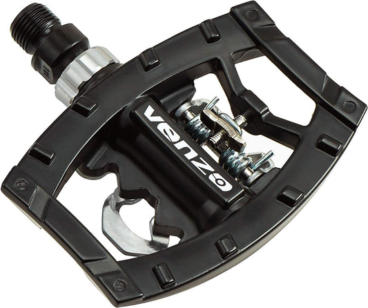 Dual Function Multi-Use Platform Pedals Compatible with Shimano SPD for Mountain and Touring Bikes