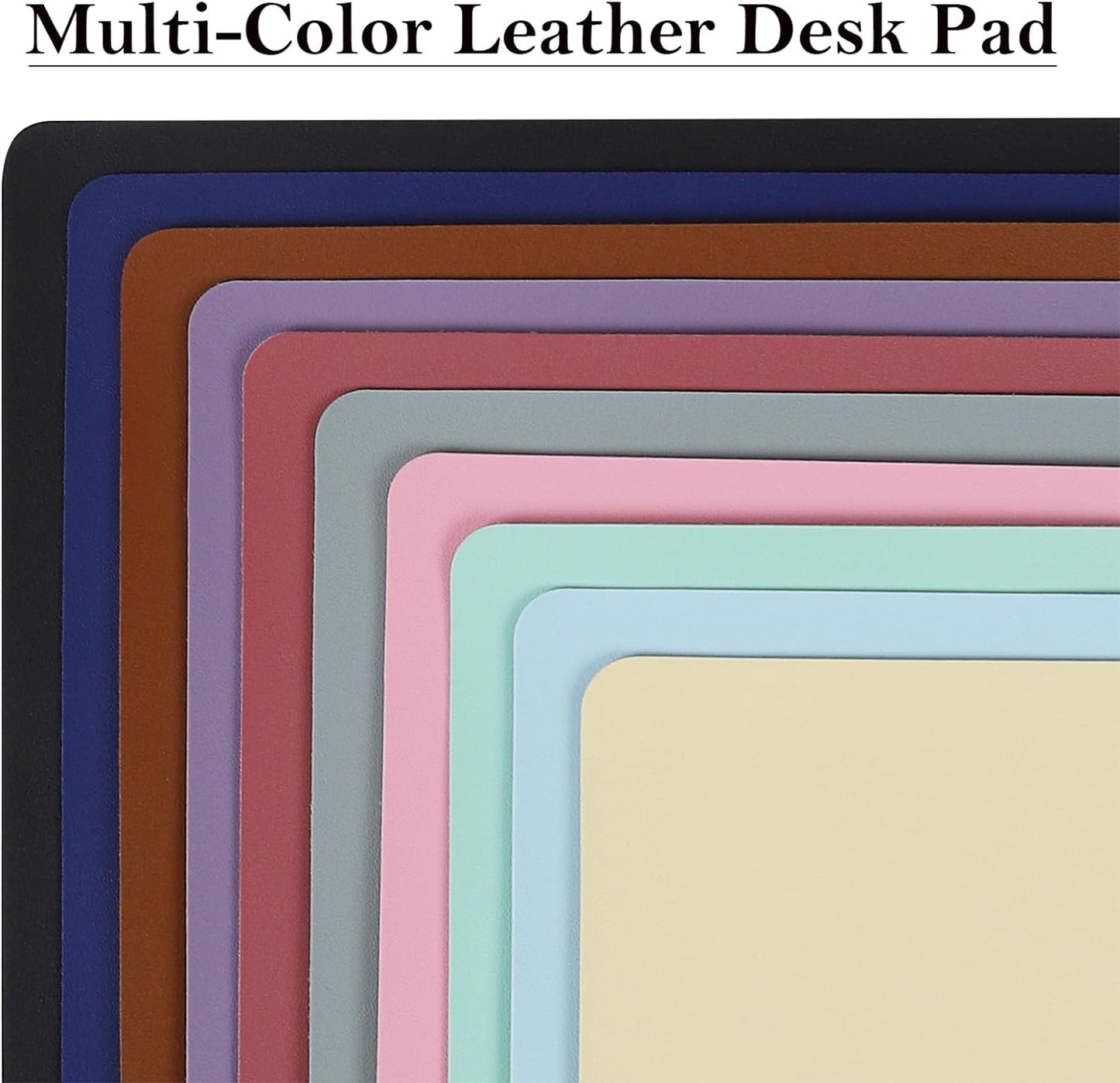 PU Leather Desk Pad with Suede Base, Multi-Color Non-Slip Mouse Pad, 36” X 17” Waterproof Desk Writing Mat, Large Desk Blotter Protector(Gray-Pink)