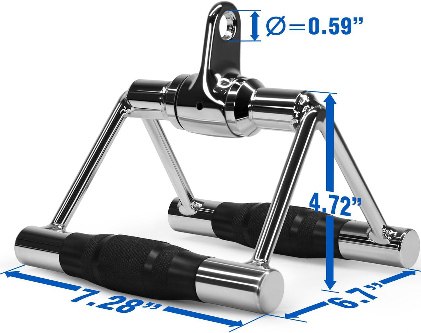 Double D Row Handle Cable Attachment - Heavy-Duty LAT Pull Down V Bar for Home Gym Cable Machines, Supports Up to 880 lbs