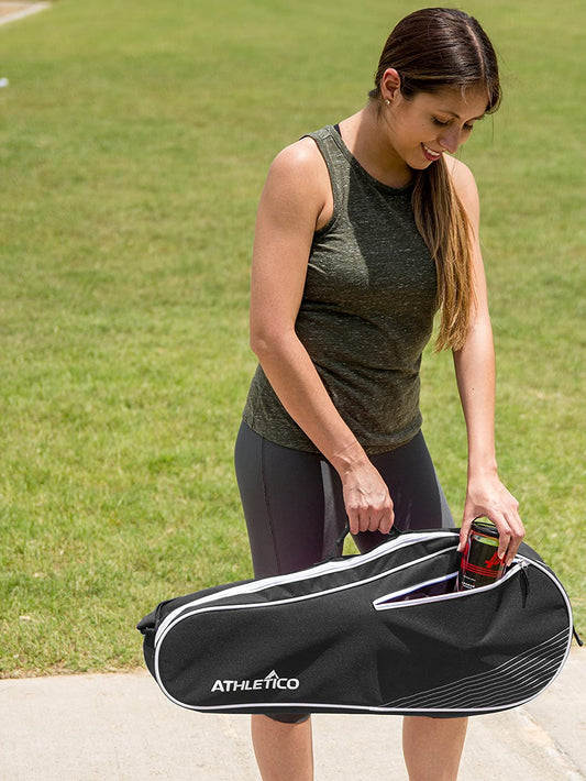 Professional Lightweight Padded Tennis Bag for 3 Rackets - Unisex Design for All Skill Levels and Ages