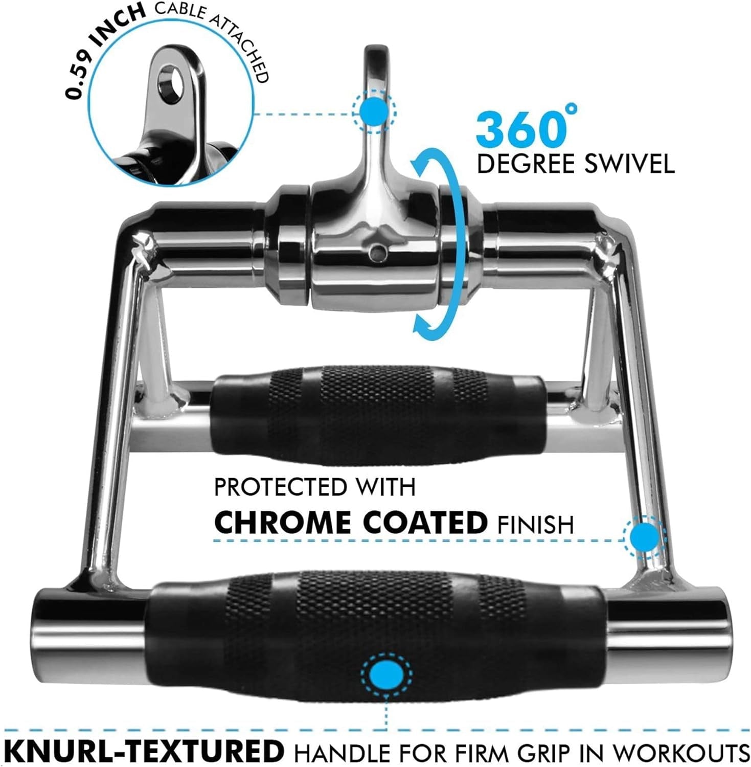 Double D Handle Cable Machine Attachments for Pulldown Exercises in Home Gyms