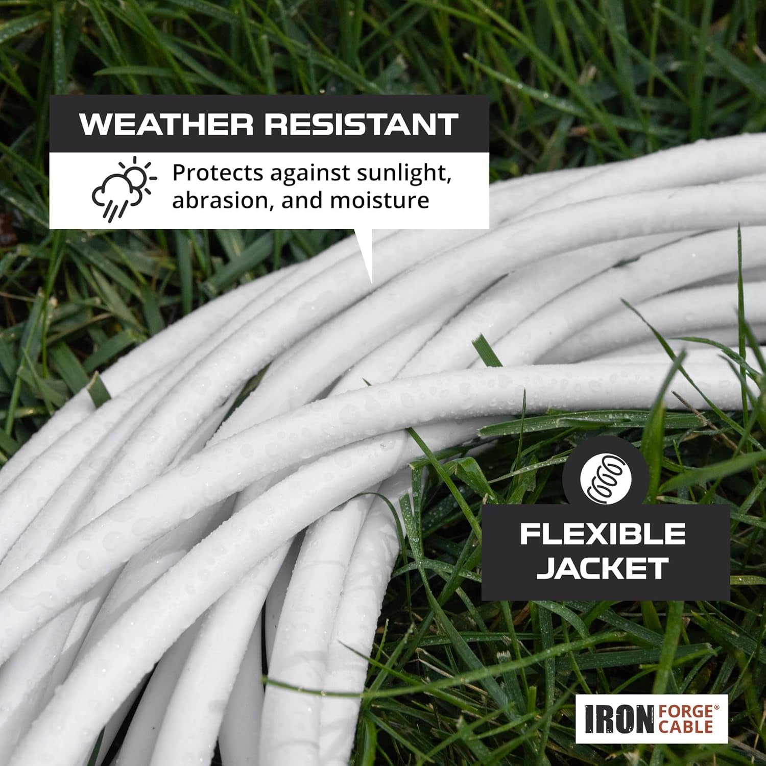 White 1 to 3 Outdoor Extension Cord Splitter 28 Ft (40 Ft Total Length) - 16 Gauge Power Cord, 3 Prong, 3 Outlets 16/3 SJTW